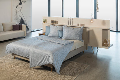 Faux Uni Bettwäsche grau