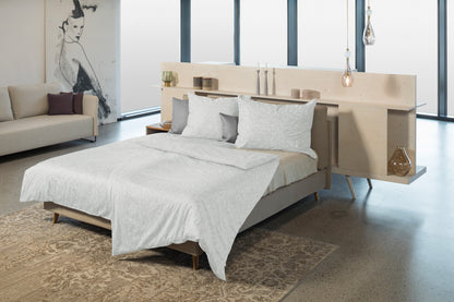 Faux Uni Bettwäsche silber