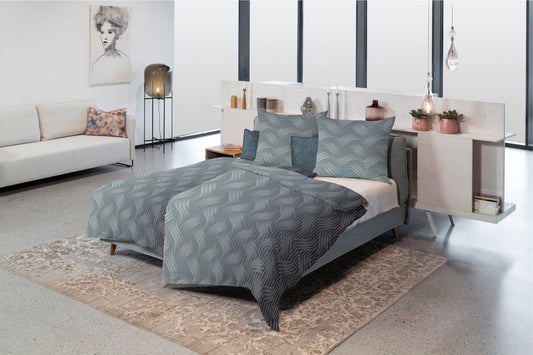 Bügelfreie Bettwäsche mit geometrischen Muster