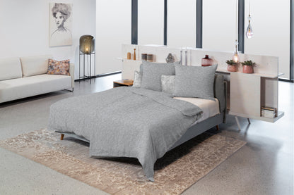 Faux Uni Mako Satin Bettwäsche grau