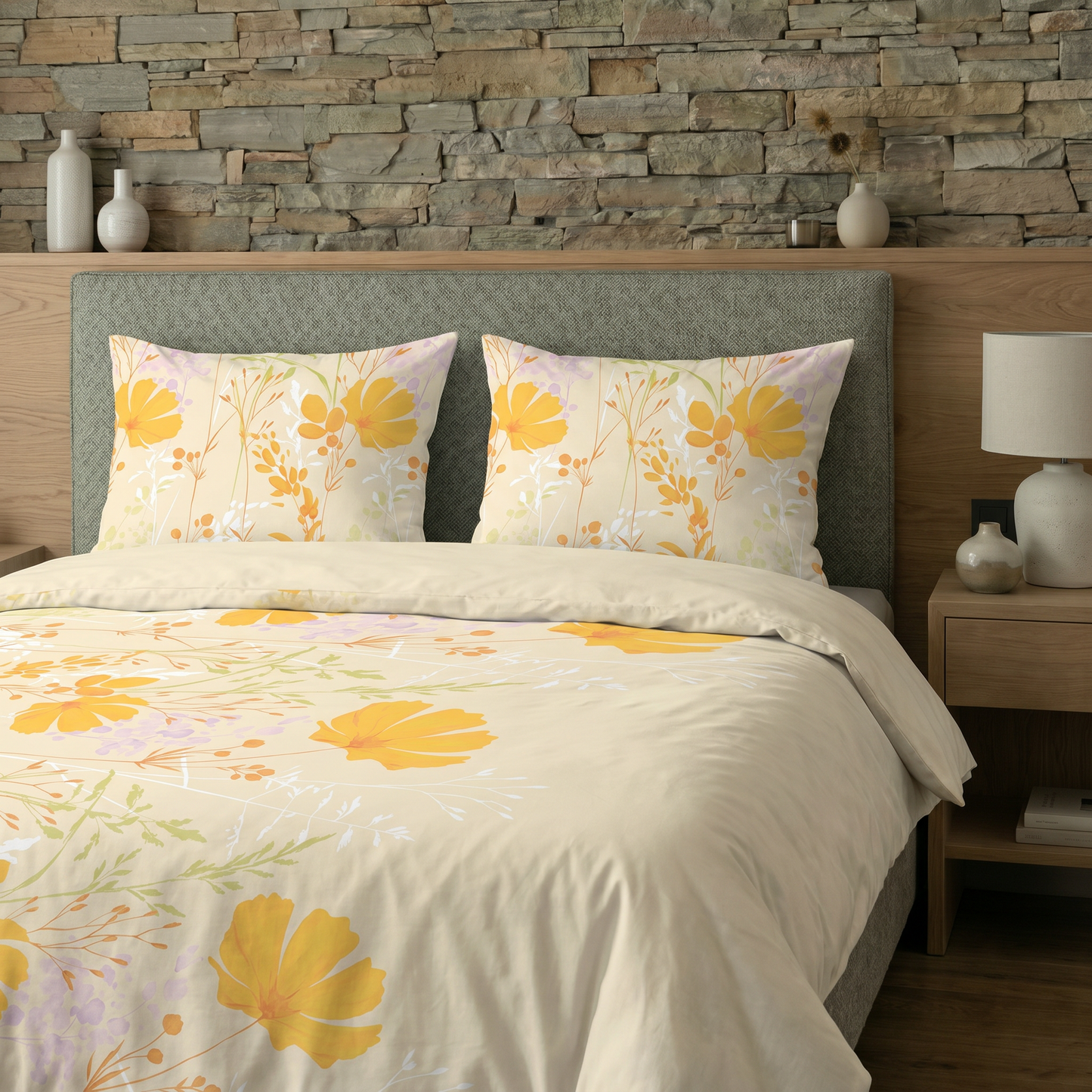 Premium Satinette - Sommerblumen